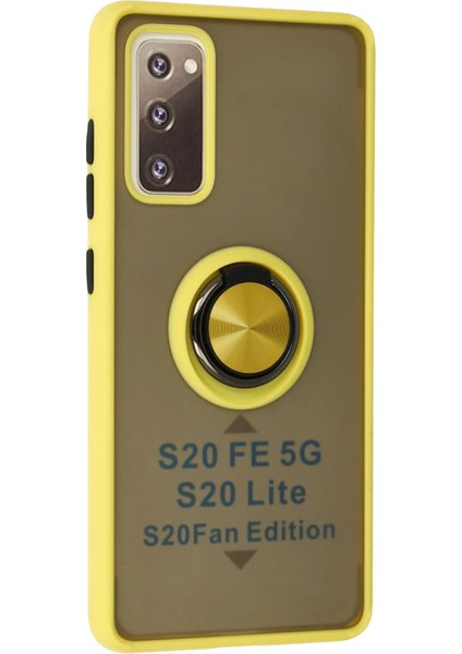 Samsung Galaxy S20 Fe Kılıf Montreal Yüzüklü Silikon Kapak - Sarı Dpmah fiyatları