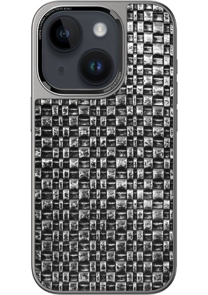 Apple iPhone 15 Kabartma Parlak Taş Detaylı Kadife Iç Astarlı Brilliant Kapak Kılıf
