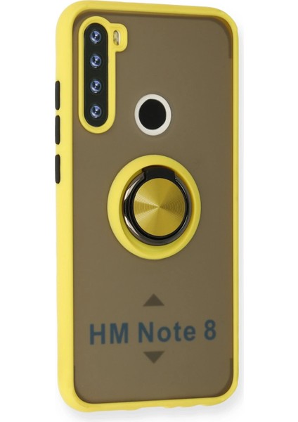 Xiaomi Redmi Note 8 Kılıf Montreal Yüzüklü Silikon Kapak - Sarı Dpmah