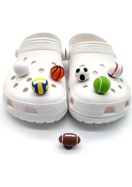 3D Jibbitz Terlik Süsü 3 Boyutlu Terlik Süsü Amerikan Futbol Topu Terlik Süsü, Top Terlik Süsü J706 indirimleri