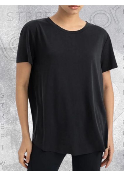 Bisiklet Yaka Siyah Basic Tshirt