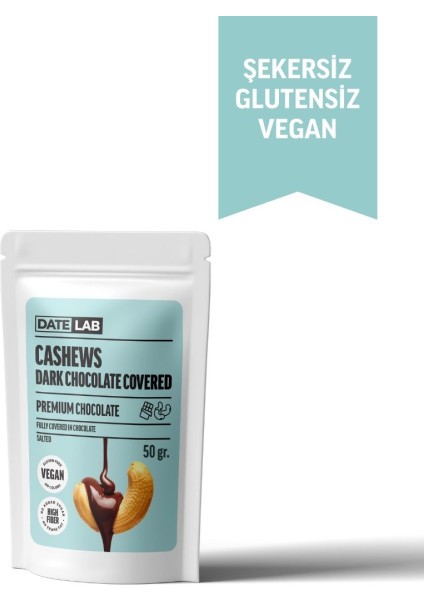 Şekersiz Çikolata Kaplı Kaju 50 gr