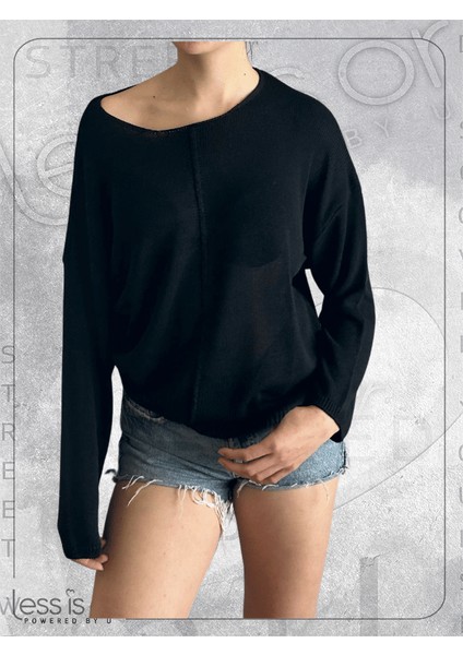 Siyah Kadın Triko Kazak fırsatları