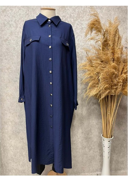 25Y1899 Kap Tunik Zımbalı Cep Detaylı Düğmeli - Kado - 25Y1899 - Lacı - 4