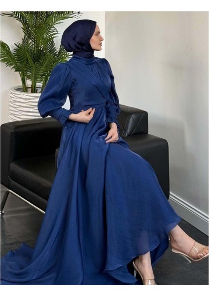 25Y4690 Elbise Abiye Janjan Çapraz Bağlamalı - Tane - 25Y4690 - Lacı - 44
