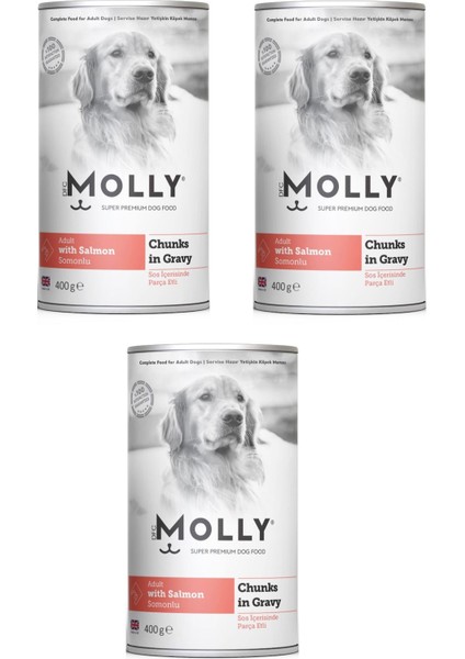 Somonlu Soslu Köpek Konservesi 400 gr x 3 Adet