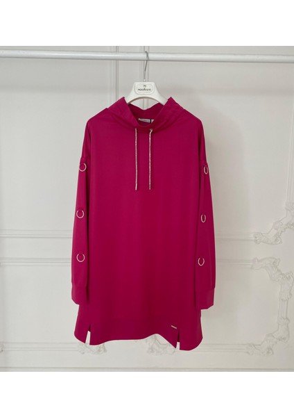 Taşlı Kordonlu Halka Aksesuarlı Tunik