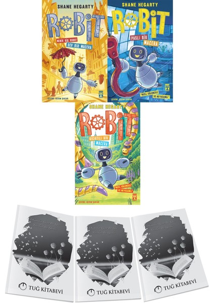 Robit - Minik Bir Robot Dev Bir Macera-Robit 2 - Paslı Bir Macera-Robit 3 - Gıcırtılı Bir Macera 3lü Set Shane Hegarty + Hediyeli