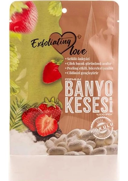 Hassas Cilt Çilek Kokulu Kese % 100 Ipek