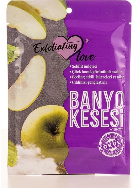 Yağlı Cilt Yeşil Elma Kokulu Kese Viskoz