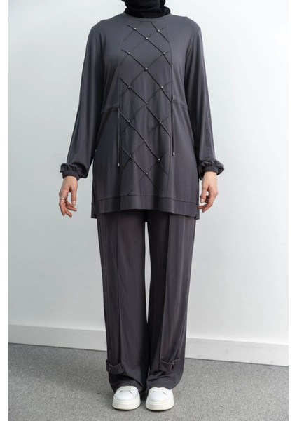 4033 Pantolonlu Takım - Gri