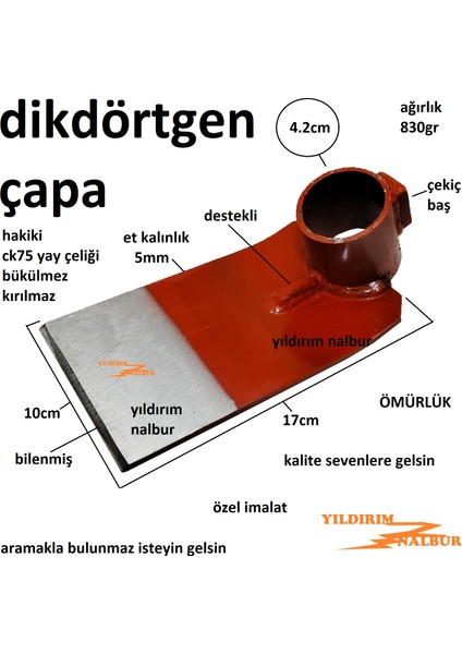 Kırmızı Dikdörtgen Çapa Eskilerden Hakiki Yay Çelik Laz Çapası Tarla Çapası Toprak Çapası