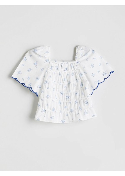 Lcw Kids Kare Yaka Çiçekli Kız Çocuk Bluz (S5)