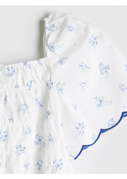 Lcw Kids Kare Yaka Çiçekli Kız Çocuk Bluz (S5) modelleri