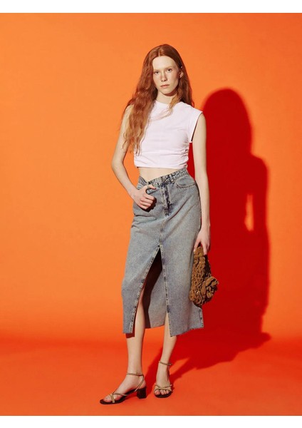Xsıde Bisiklet Yaka Büzgülü Crop (S5)