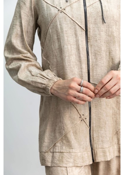 5027 Ceketli Pant. Takım - Bej indirimleri