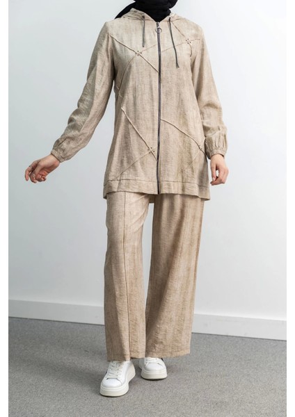 5027 Ceketli Pant. Takım - Bej