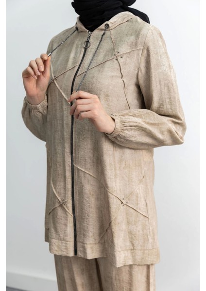 5027 Ceketli Pant. Takım - Bej