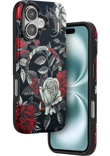 Iphone 16 Flower Series Magsafe Kapak - Siyah Dpmah fırsatları