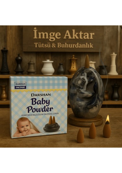 Darshan İncense Baby Powder Geri Akış Tütsü 10 Adet