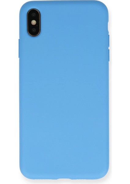 Iphone Xs Max Kılıf Nano Içi Kadife Silikon - Mavi Dpmah