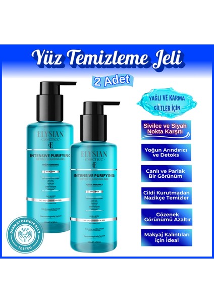 Yoğun Arındırıcı Detoks Yüz Temizleme Jeli 2'li Set - Siyah Nokta Karşıtı - Aha Bha - Kojik Asit