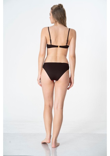 2025 Kreasyonu Kırmızı Kahve Rengi Çiçek Desenli Bikini Takımı