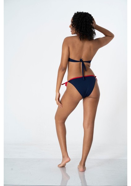 2025 Kreasyonu Lacivert, Kırmızı, Kaplı Bikini Takımı