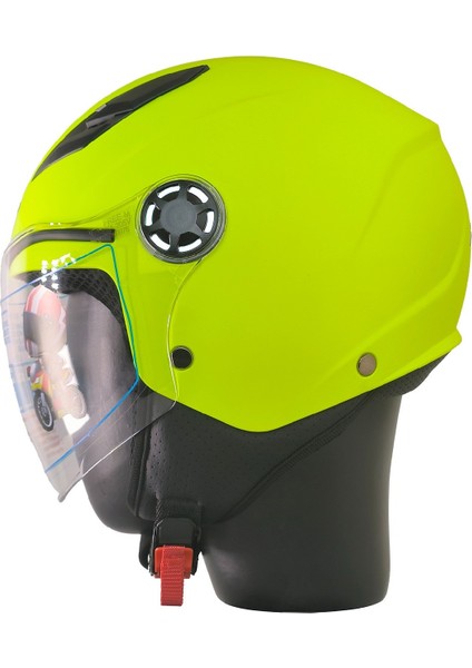Motosiklet ve Bisiklet Yarım Camlı Çocuk Kaskı Ce Abs Material Motor Kaskı Mat Yellow