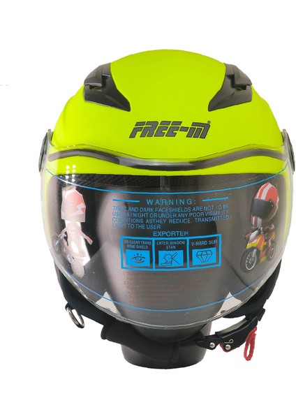 Motosiklet ve Bisiklet Yarım Camlı Çocuk Kaskı Ce Abs Material Motor Kaskı Mat Yellow