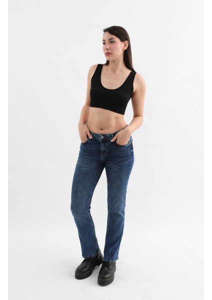 Kadın Likralı Jean Pantolon Mavi fırsatları
