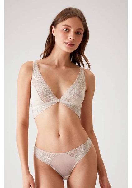 Dantel Detaylı Bralet Sütyen Takım Taş