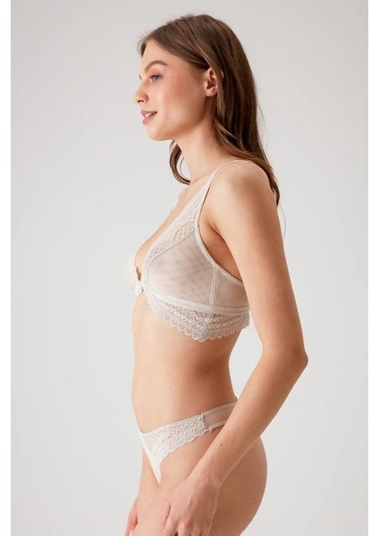 Dantel Detaylı Bralet Sütyen Takım Taş