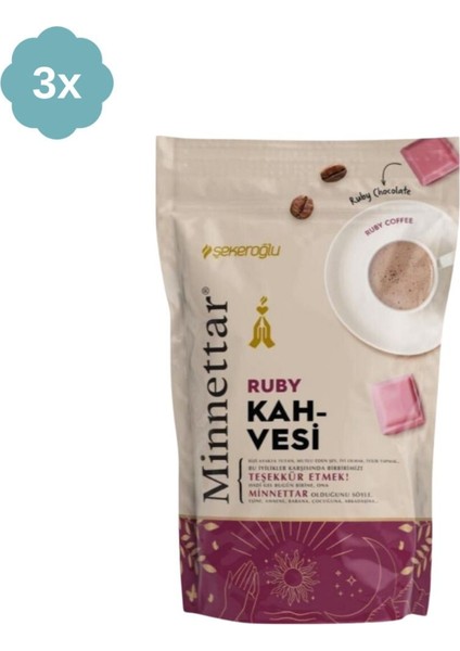 Minnettar Ruby Çikolatalı Kahve 165 gr x 3 Adet Tek Ebat