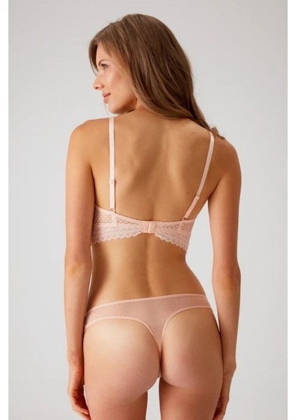 Dantelli Push Up Sütyen Takım Somon modelleri