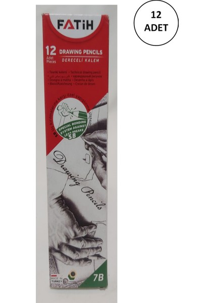12 Adet Fatih 7b Dereceli Kalem