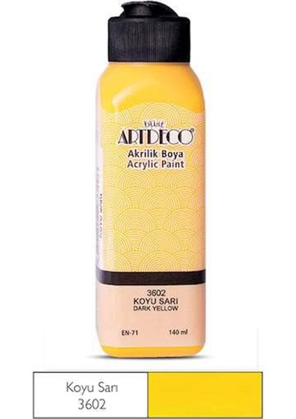 Artdeco Akrilik Boya 140 mm Koyu Sarı