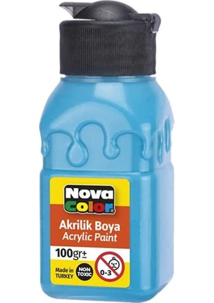 Nova Color NC-2026 Akrilik Boya Şişe 100 Gr. Turkuaz