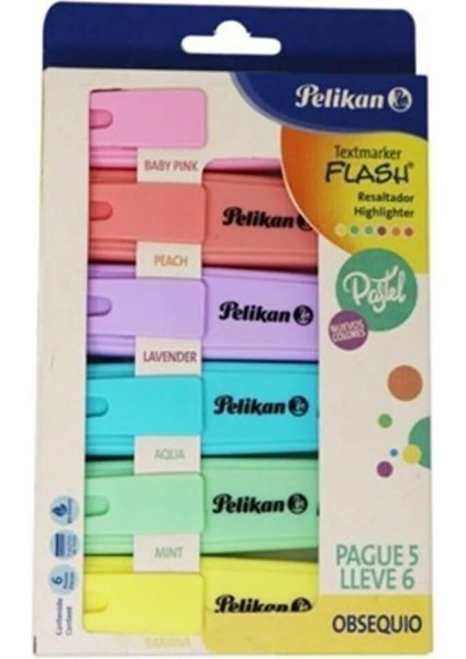 Pelikan Fosforlu Kalem (Işaret Kalemi) Pastel 6 Renk