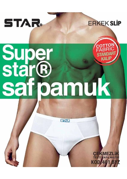 Erkek Beyaz Saf Pamuk Slip Külot