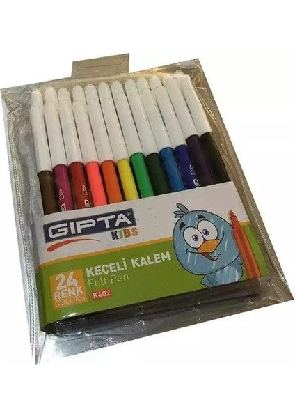 Keçeli Boya Kalemi Pvc Çantalı 24 Renk