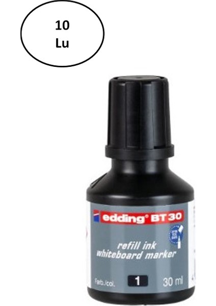 Edding Tahta Kalem Mürekkep 30 ml Siyah 10'lu