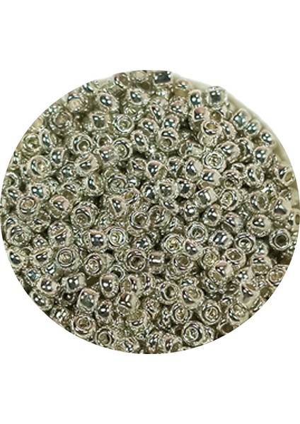 Dökme Cam Kum Boncuk (11/0) 2 mm - 60 Gram - Gümüş - Bnc057