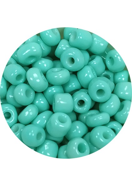 Dökme Cam Kum Boncuk Büyük Boy (6/0) 4 mm - 20 Gram - Açık Yeşil - Bnc088