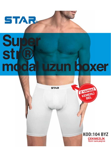 3 Lü Erkek Modal Kemerli Uzun Boxer