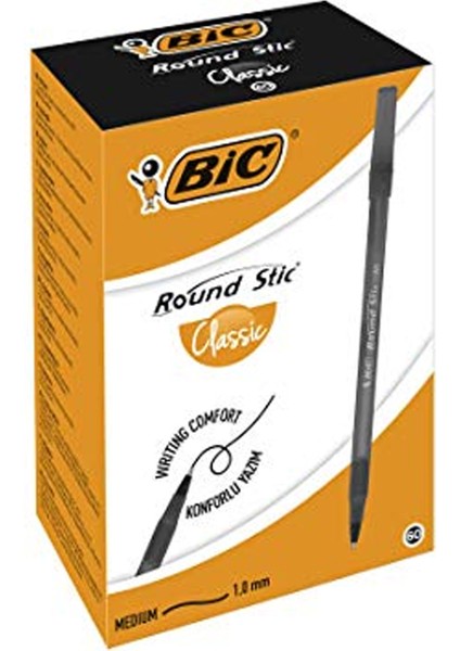 Bic Round Stick Tükenmez Kalem Siyah 60'lı
