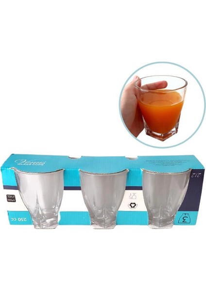 Venüs 3'lü Su Bardağı 250ML ROYALEKS-212