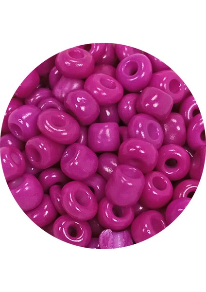Dökme Cam Kum Boncuk Büyük Boy (6/0) 4 mm - 60 Gram - Eflatun - Bnc138