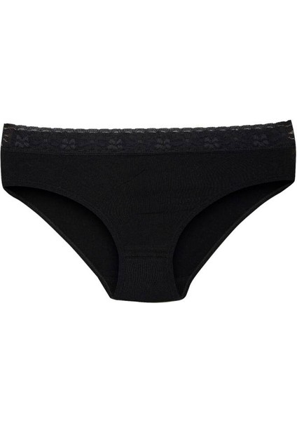 Kadın 3 Lü Siyah Modal Beli Dantel Detaylı Bikini Külot fiyatları