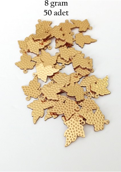 Oya Abiye Bileklik Kolye Pleksi Metalik Plastik Pul Altın Renk 8 Gram 50 Adet - Bnc489